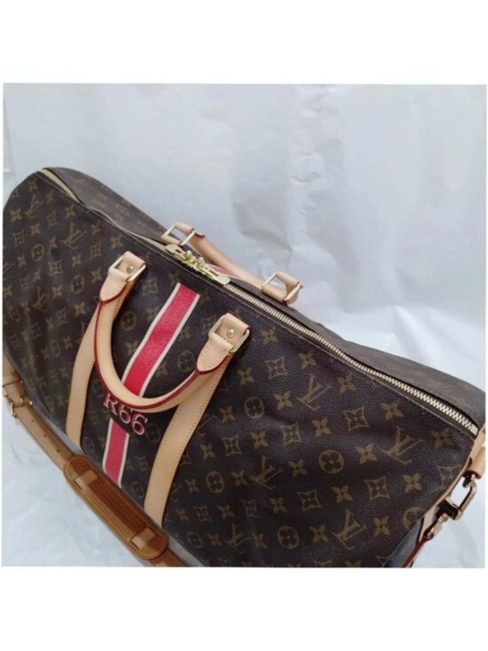 Authentic Louis Vuitton Keepall Bandouliere 55 Monogram Travel Duffle Bag Custom - Picture 8 of 16